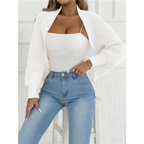 Open Front Batwing Sleeve Cardigan - Picture 7 of 15